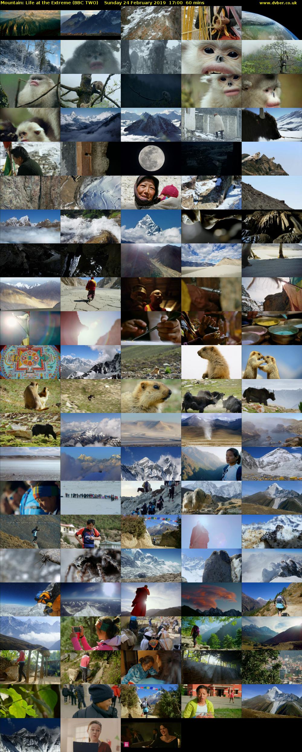 Mountain: Life at the Extreme (BBC TWO) Sunday 24 February 2019 17:00 - 18:00