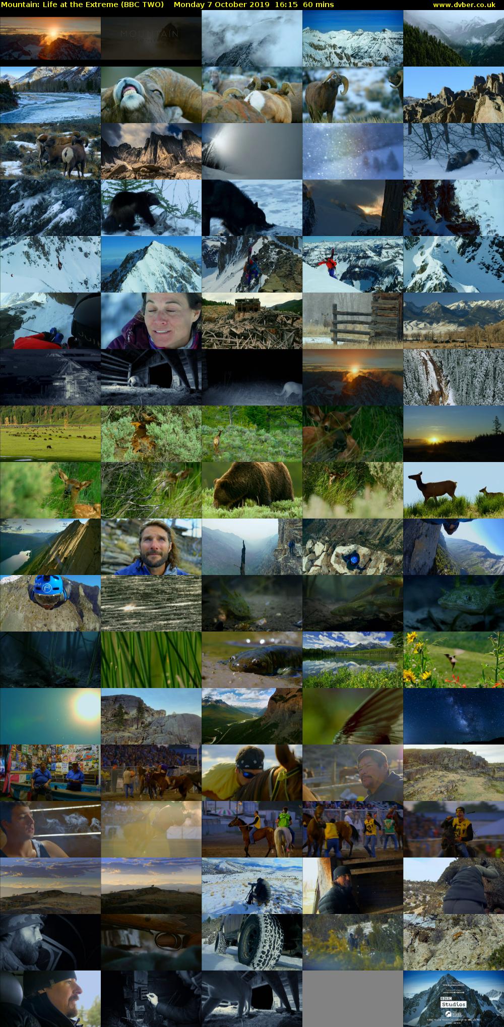 Mountain: Life at the Extreme (BBC TWO) Monday 7 October 2019 16:15 - 17:15