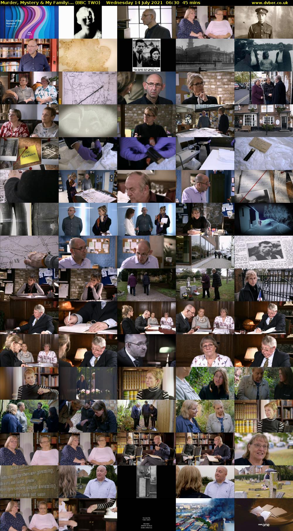 Murder, Mystery & My Family:... (BBC TWO) Wednesday 14 July 2021 06:30 - 07:15