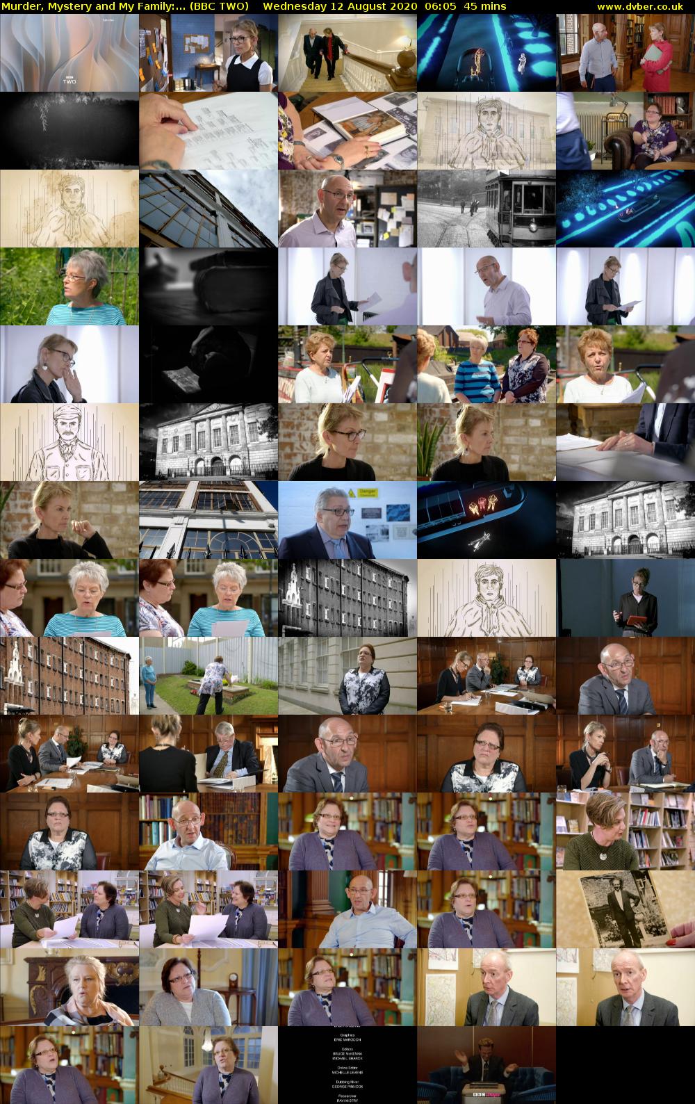 Murder, Mystery and My Family:... (BBC TWO) Wednesday 12 August 2020 06:05 - 06:50