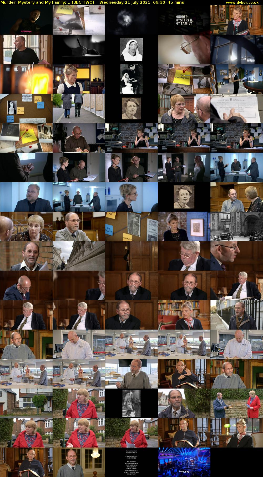 Murder, Mystery and My Family:... (BBC TWO) Wednesday 21 July 2021 06:30 - 07:15