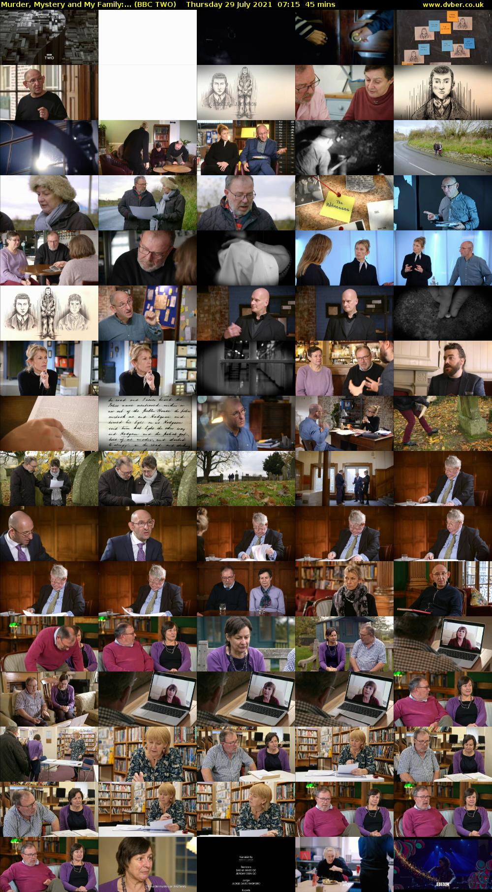 Murder, Mystery and My Family:... (BBC TWO) Thursday 29 July 2021 07:15 - 08:00