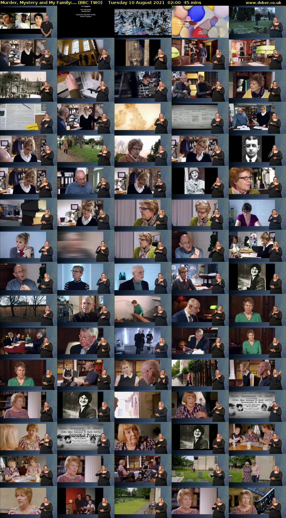Murder, Mystery and My Family:... (BBC TWO) Tuesday 10 August 2021 02:00 - 02:45