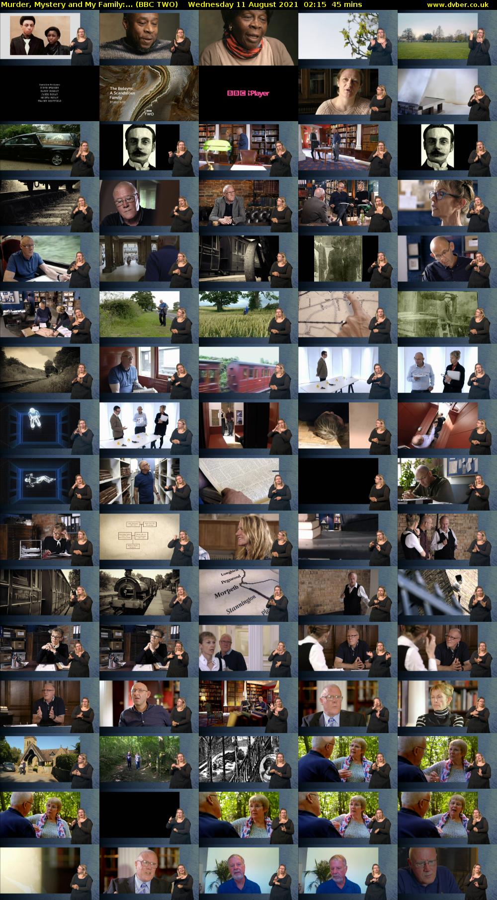 Murder, Mystery and My Family:... (BBC TWO) Wednesday 11 August 2021 02:15 - 03:00
