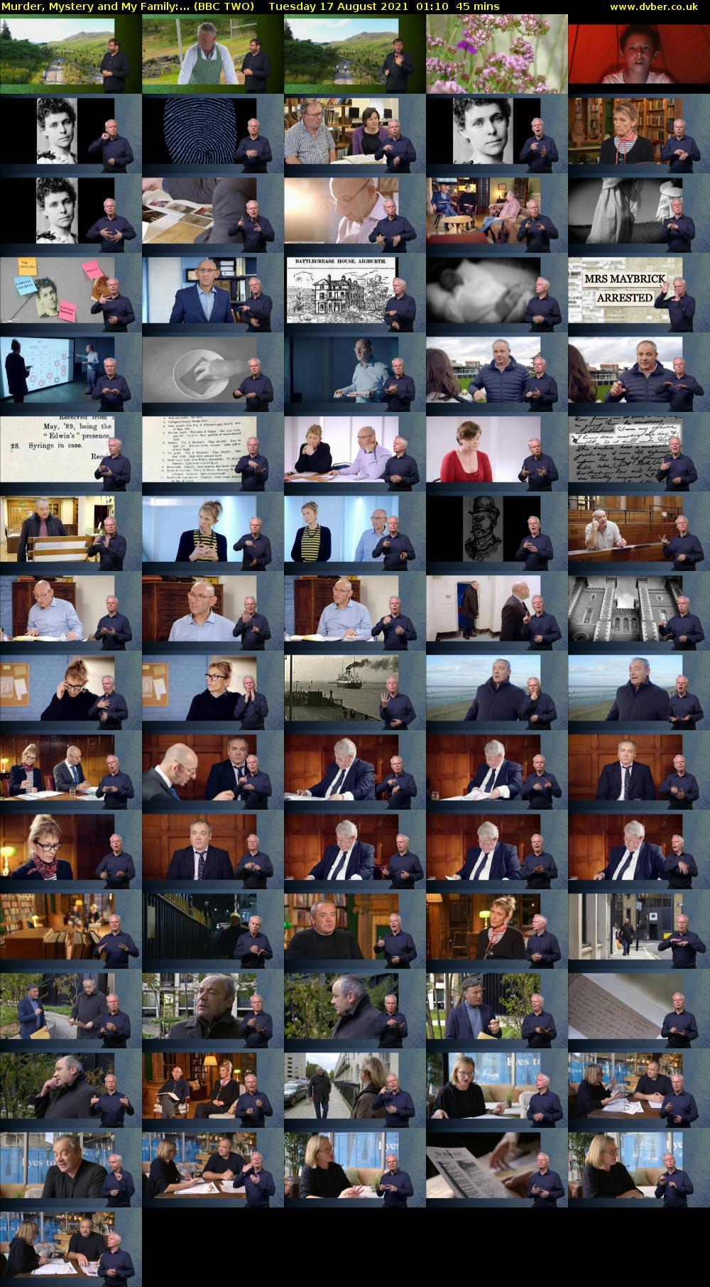 Murder, Mystery and My Family:... (BBC TWO) Tuesday 17 August 2021 01:10 - 01:55