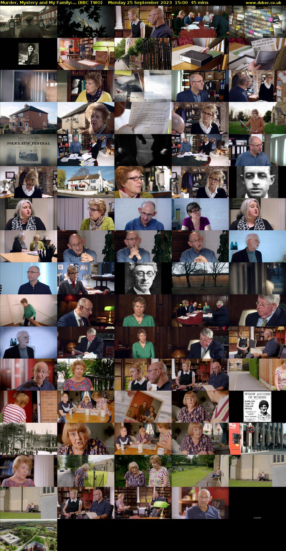 Murder, Mystery and My Family:... (BBC TWO) Monday 25 September 2023 15:00 - 15:45