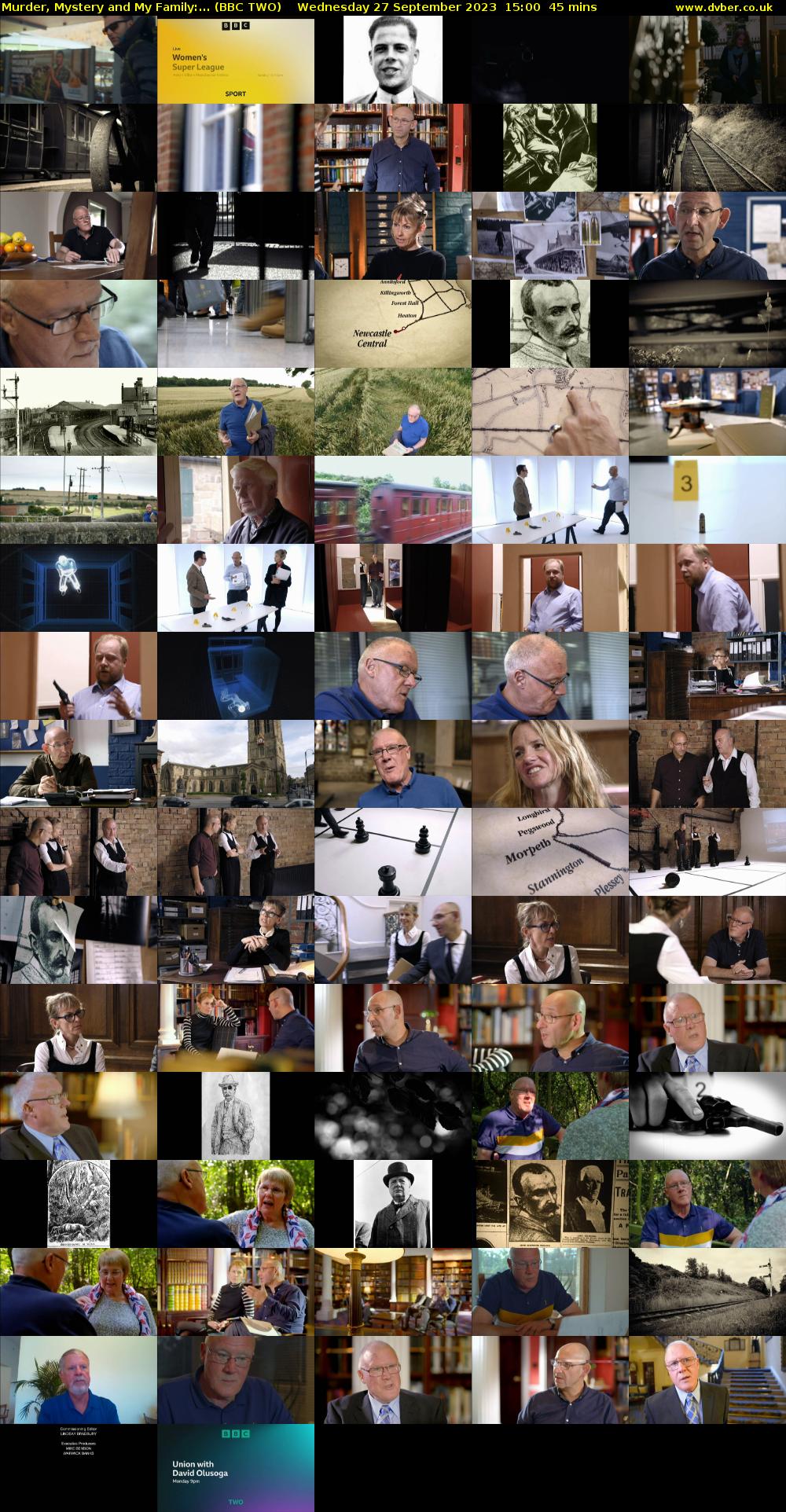 Murder, Mystery and My Family:... (BBC TWO) Wednesday 27 September 2023 15:00 - 15:45