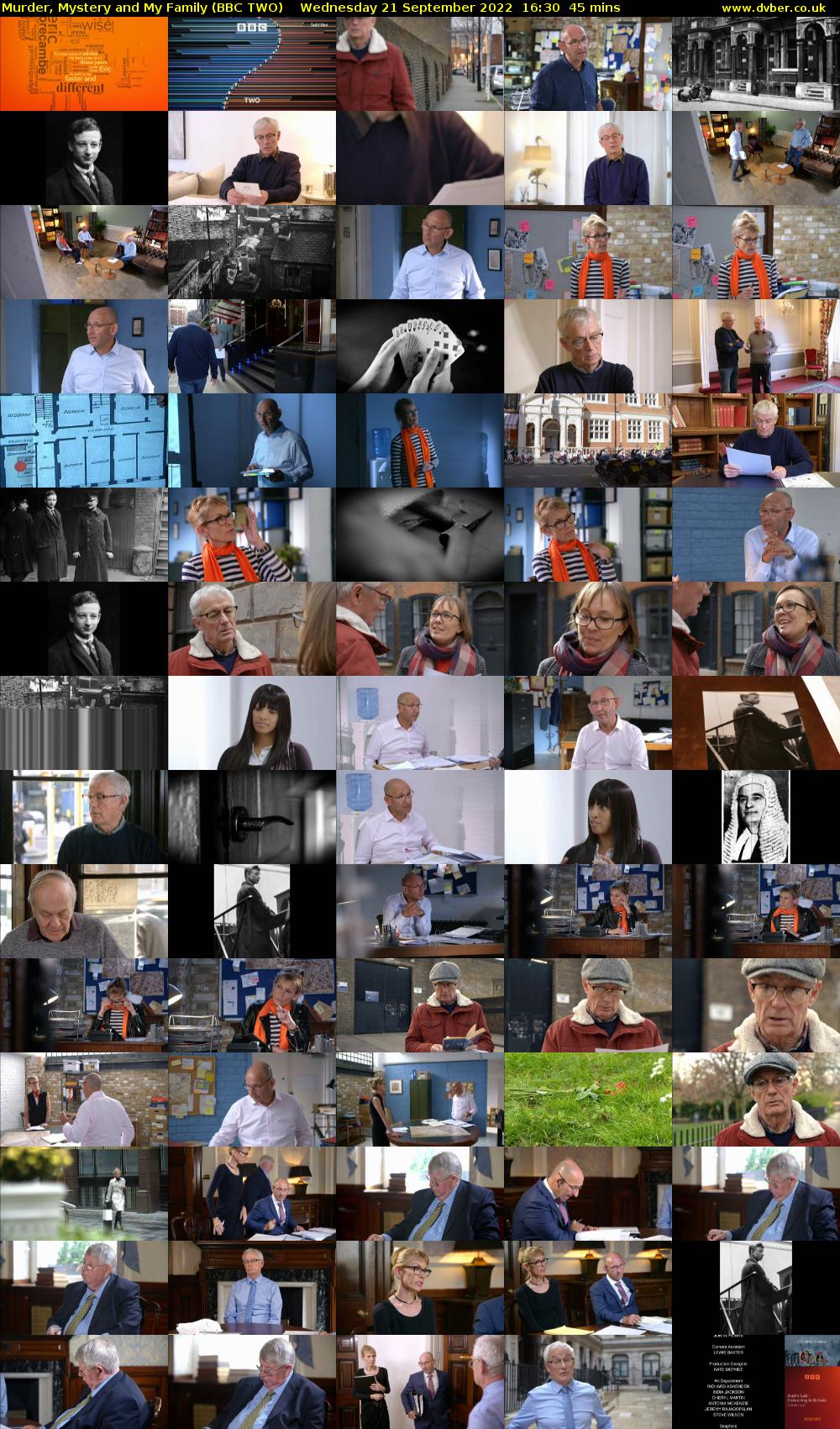 Murder, Mystery and My Family (BBC TWO) Wednesday 21 September 2022 16:30 - 17:15