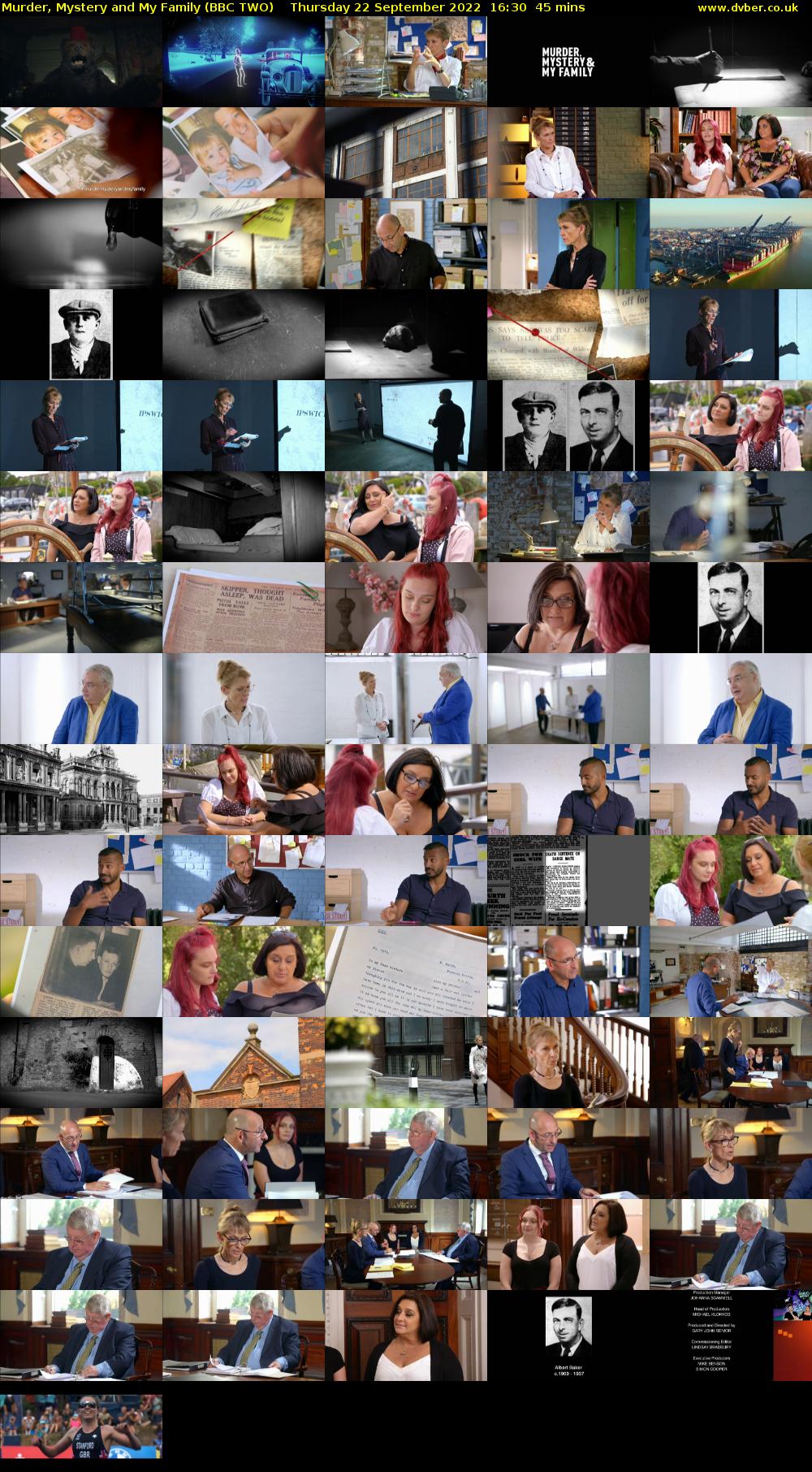 Murder, Mystery and My Family (BBC TWO) Thursday 22 September 2022 16:30 - 17:15