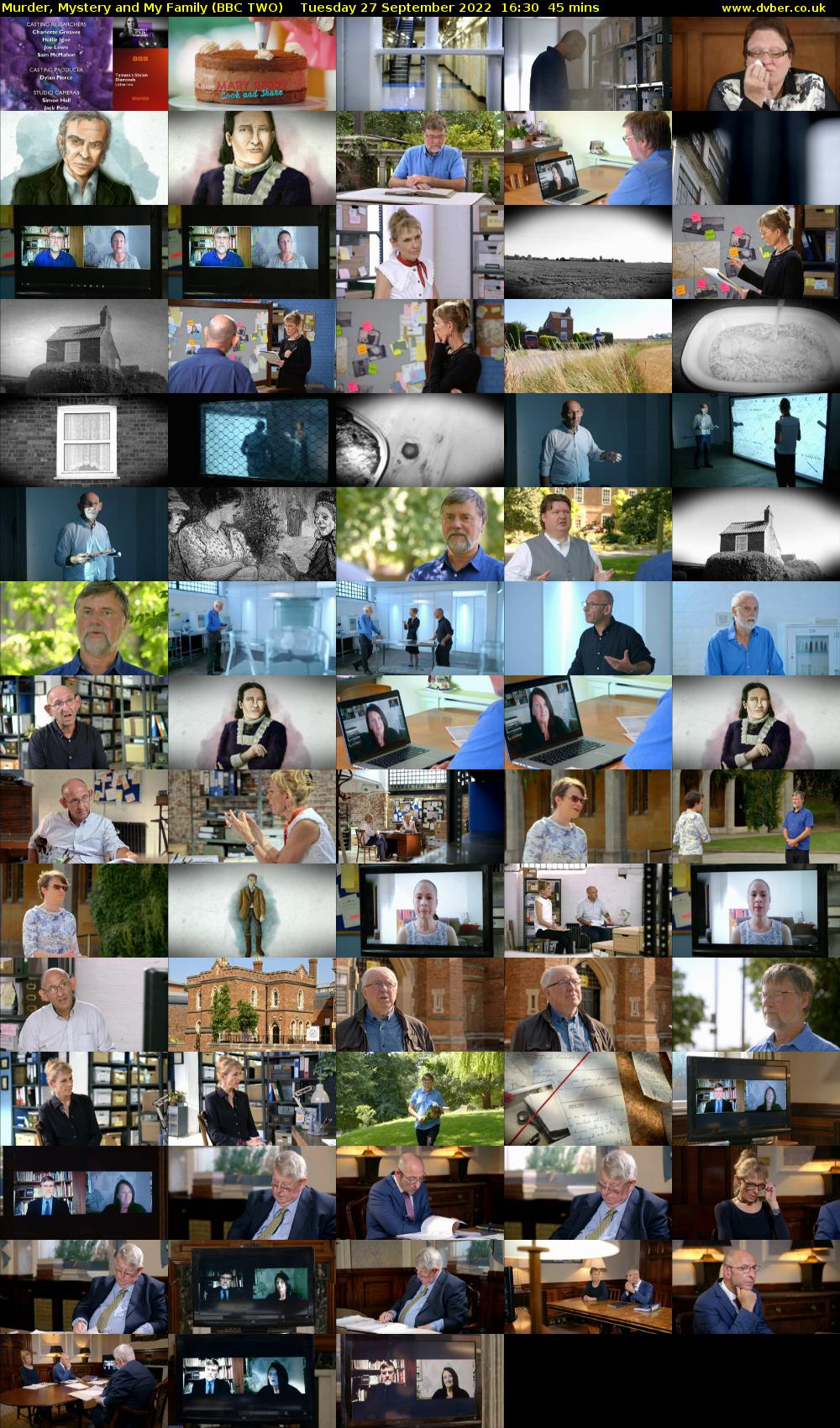 Murder, Mystery and My Family (BBC TWO) Tuesday 27 September 2022 16:30 - 17:15