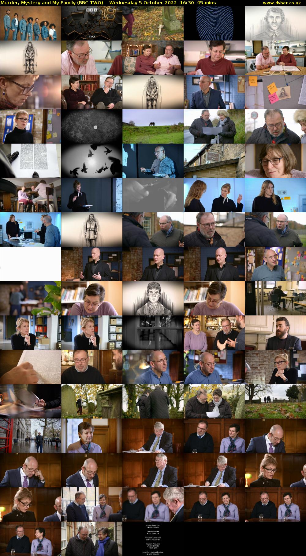 Murder, Mystery and My Family (BBC TWO) Wednesday 5 October 2022 16:30 - 17:15