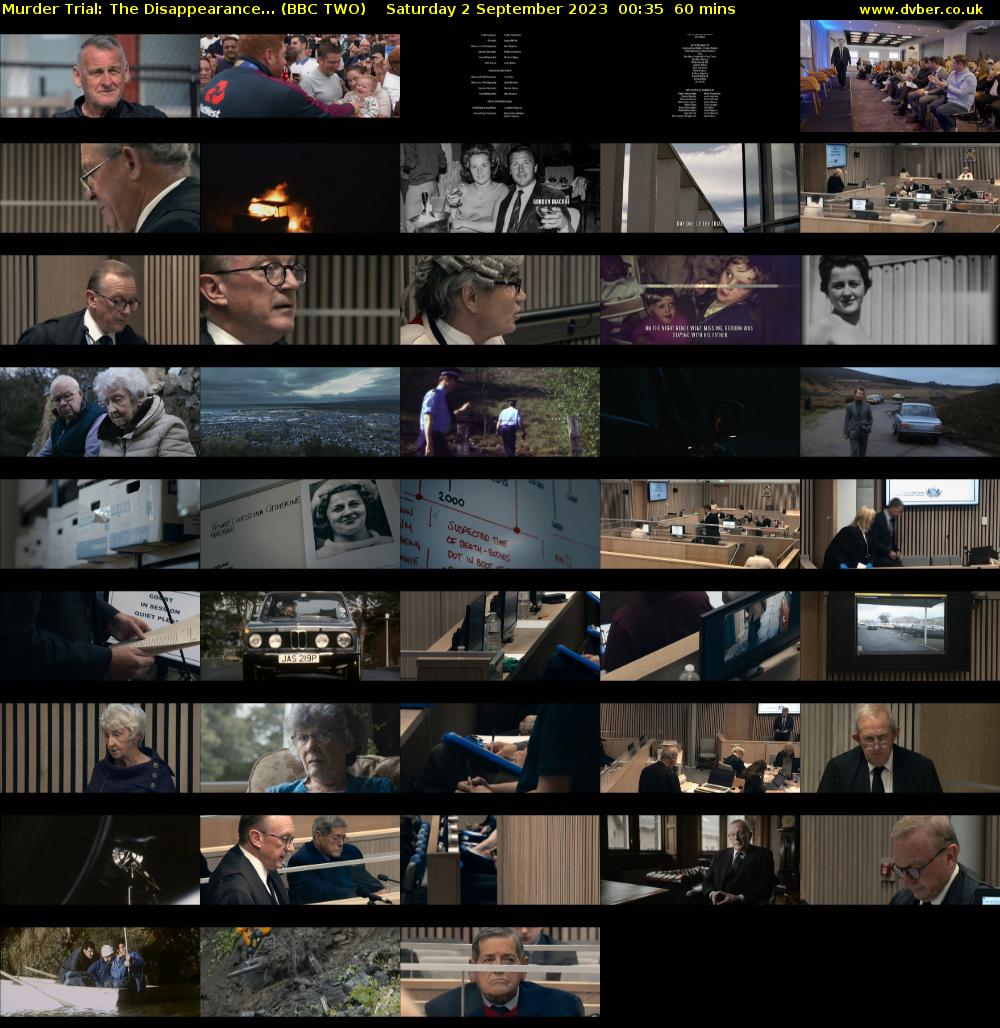 Murder Trial: The Disappearance... (BBC TWO) Saturday 2 September 2023 00:35 - 01:35