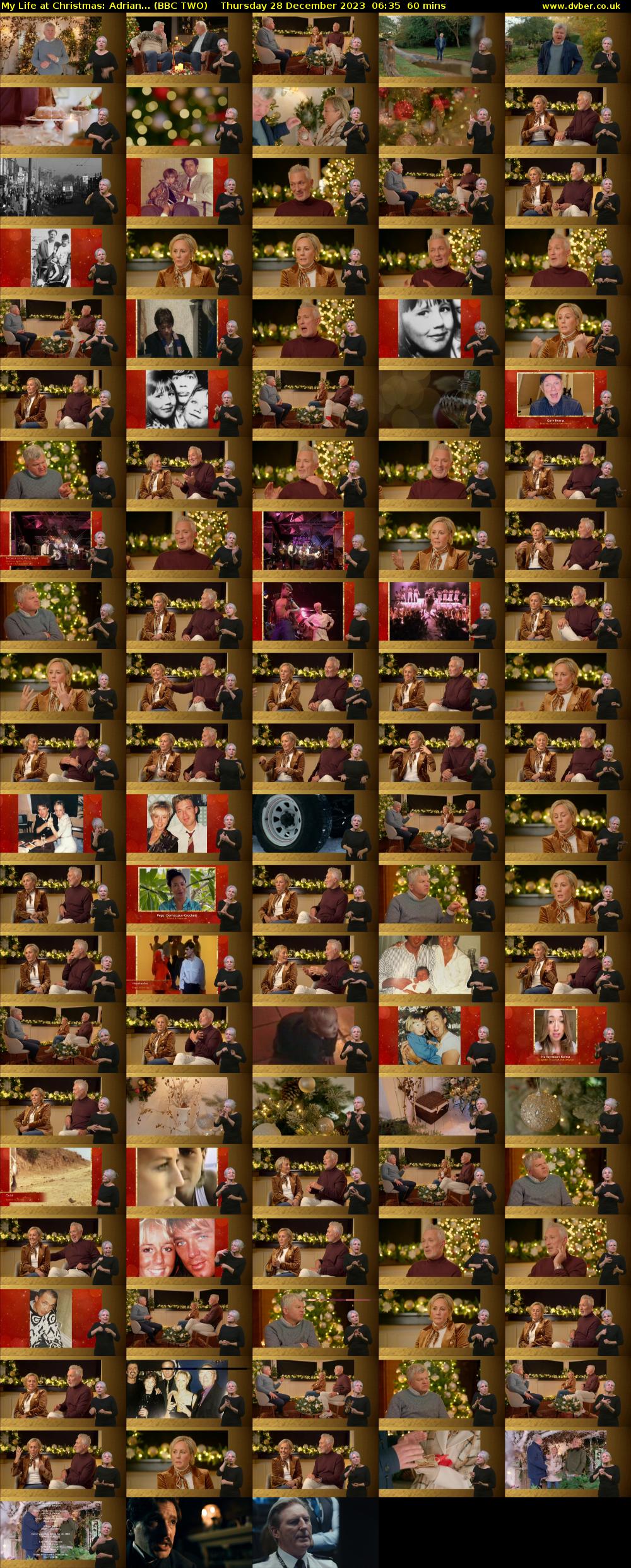 My Life at Christmas: Adrian... (BBC TWO) Thursday 28 December 2023 06:35 - 07:35