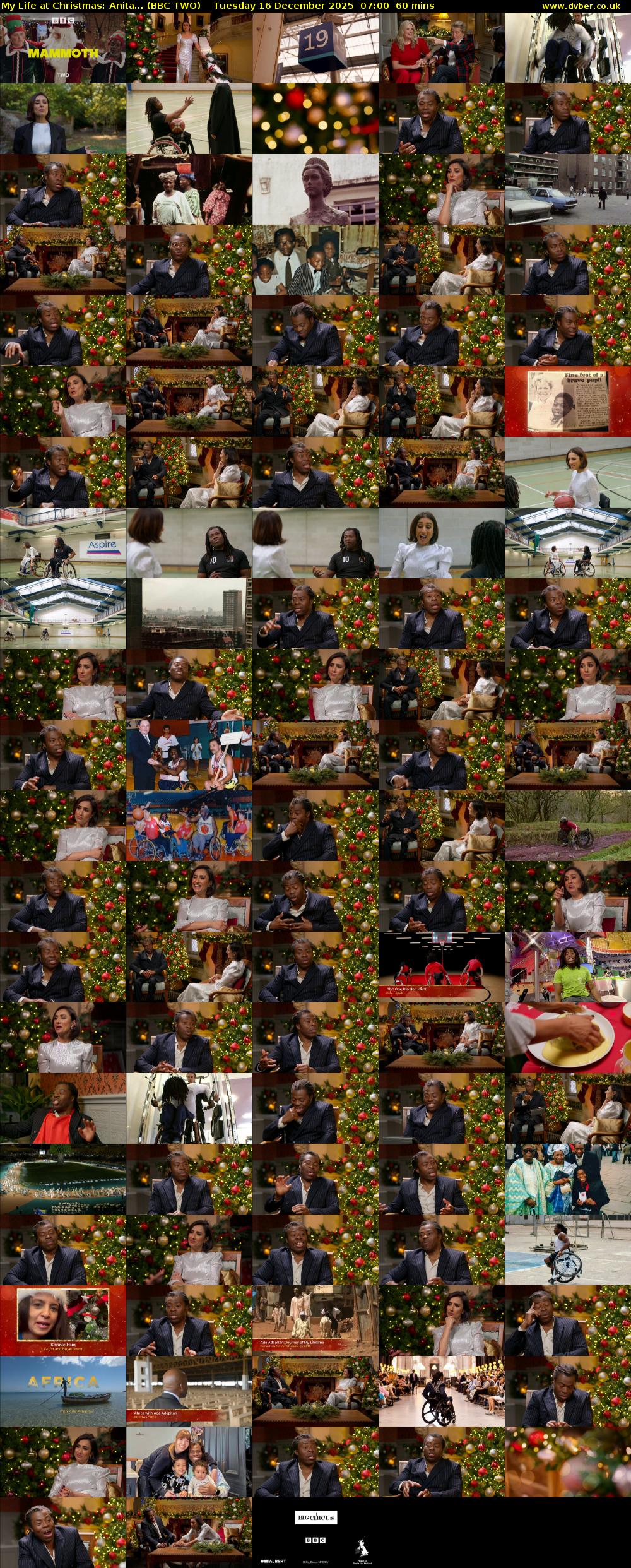 My Life at Christmas: Anita... (BBC TWO) Tuesday 16 December 2025 07:00 - 08:00