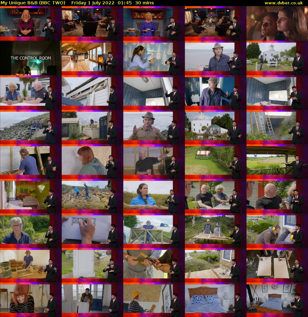 My Unique B&B (BBC TWO) Friday 1 July 2022 01:45 - 02:15