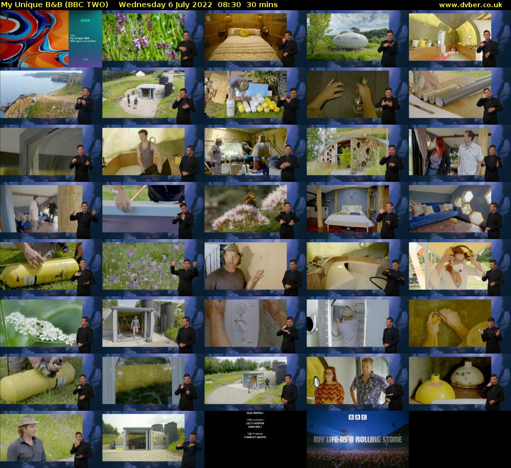My Unique B&B (BBC TWO) Wednesday 6 July 2022 08:30 - 09:00