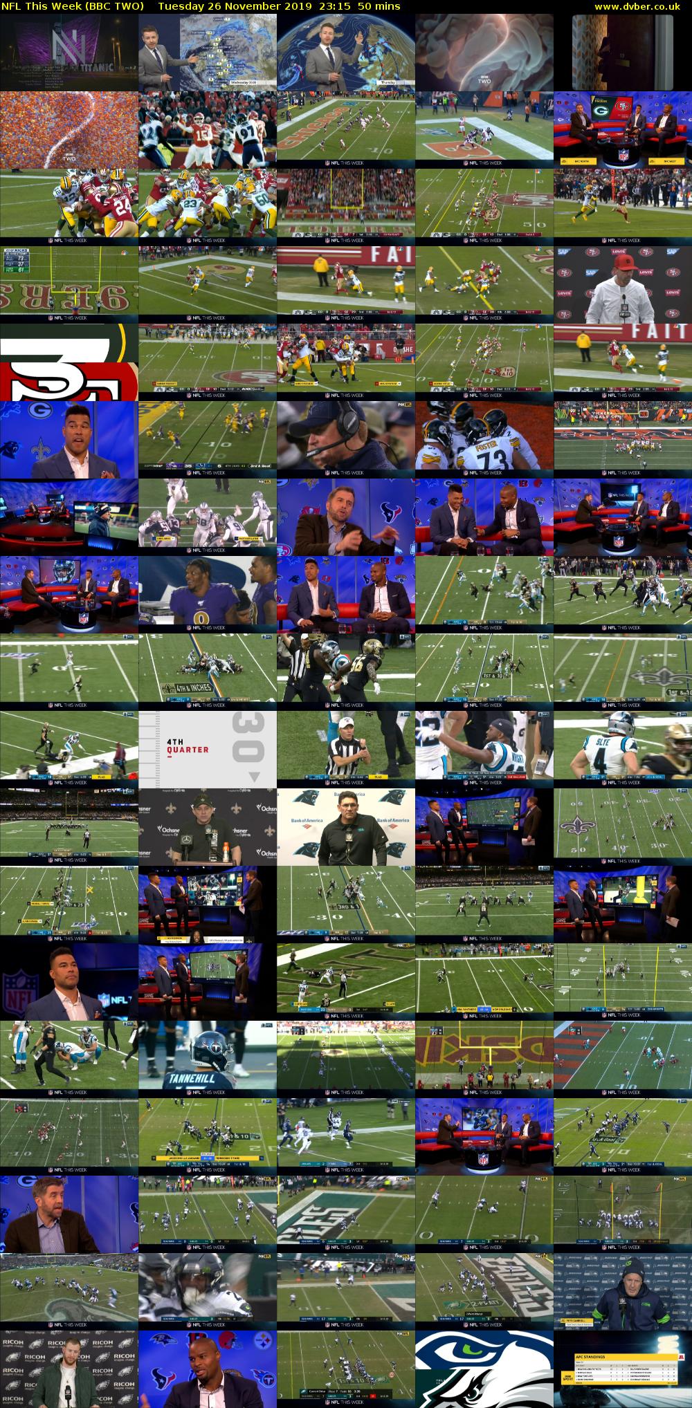NFL This Week (BBC TWO) Tuesday 26 November 2019 23:15 - 00:05