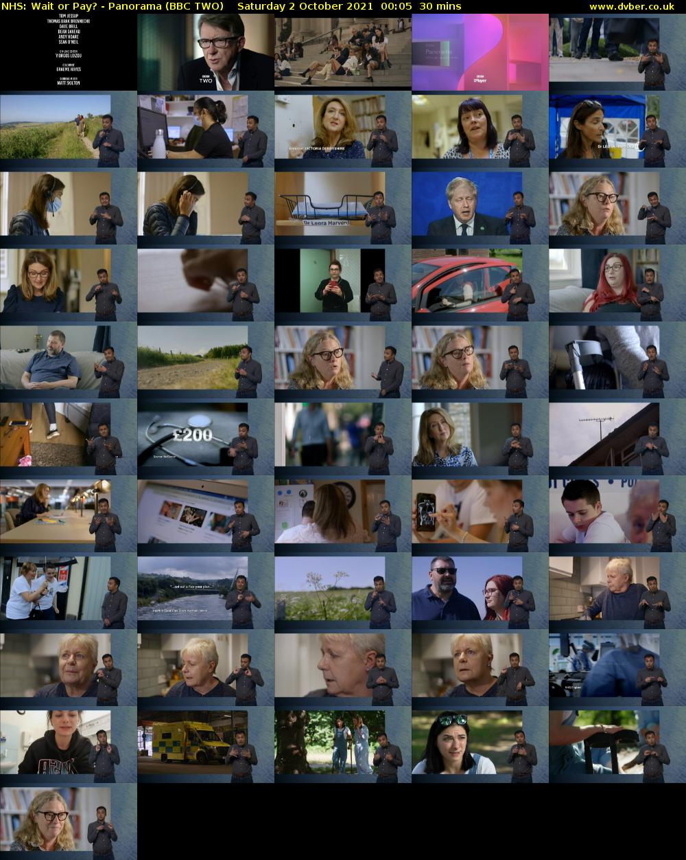 NHS: Wait or Pay? - Panorama (BBC TWO) Saturday 2 October 2021 00:05 - 00:35