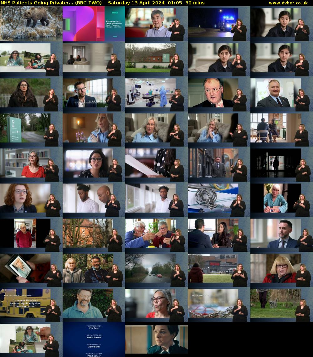 NHS Patients Going Private:... (BBC TWO) Saturday 13 April 2024 01:05 - 01:35