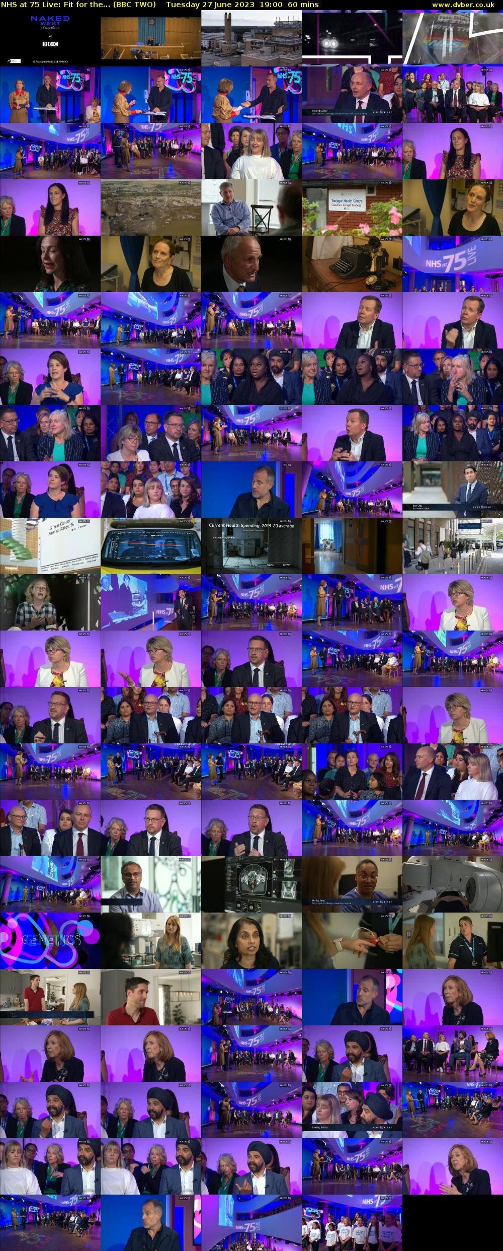 NHS at 75 Live: Fit for the... (BBC TWO) Tuesday 27 June 2023 19:00 - 20:00