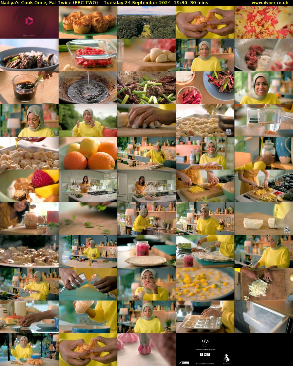 Nadiya's Cook Once, Eat Twice (BBC TWO) Tuesday 24 September 2024 19:30 - 20:00