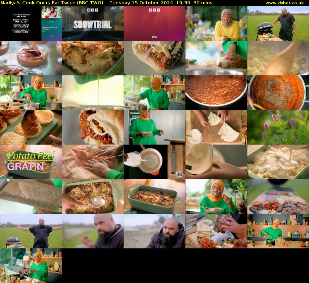 Nadiya's Cook Once, Eat Twice (BBC TWO) Tuesday 15 October 2024 19:30 - 20:00