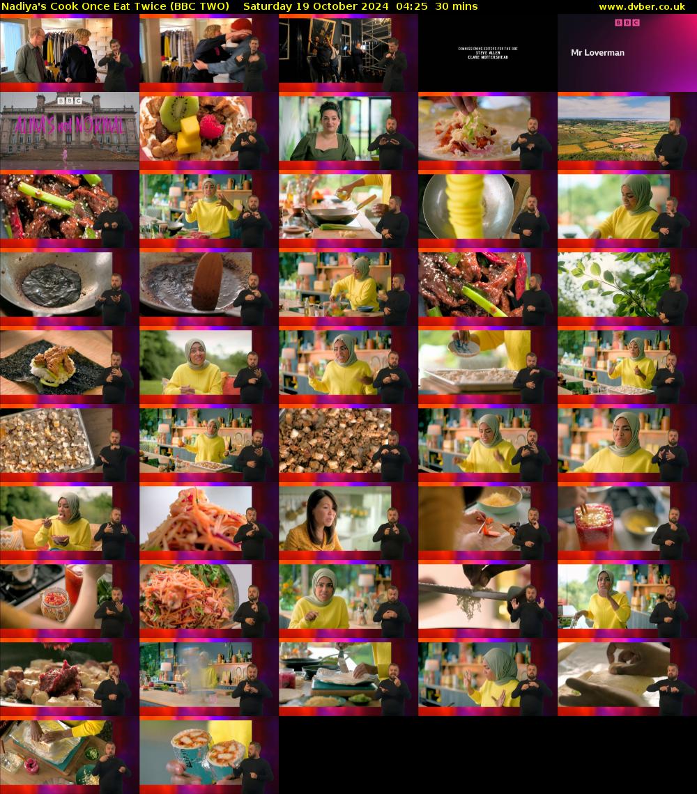 Nadiya's Cook Once Eat Twice (BBC TWO) Saturday 19 October 2024 04:25 - 04:55