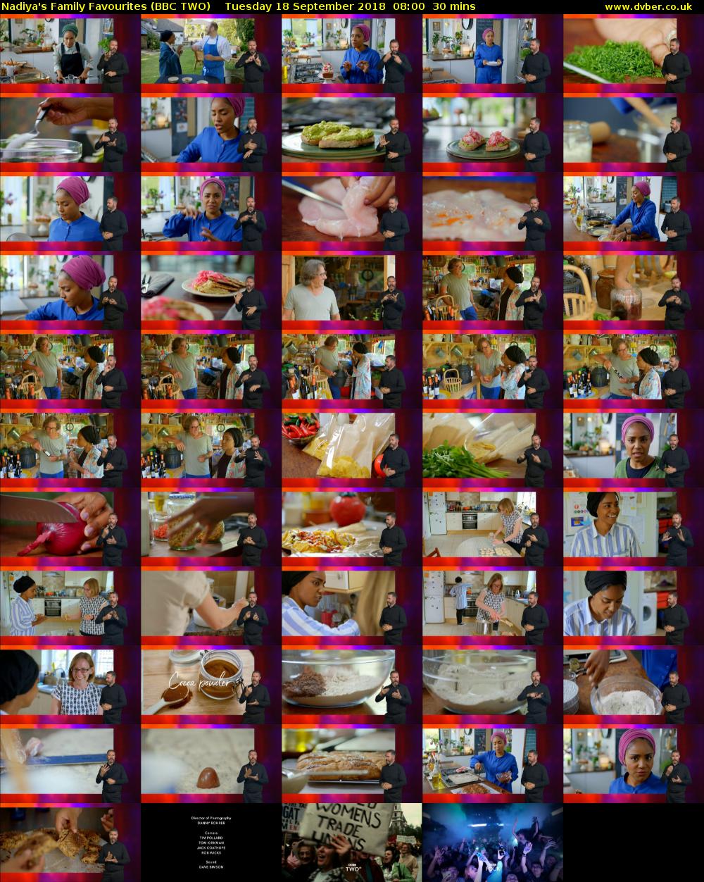 Nadiya's Family Favourites (BBC TWO) Tuesday 18 September 2018 08:00 - 08:30