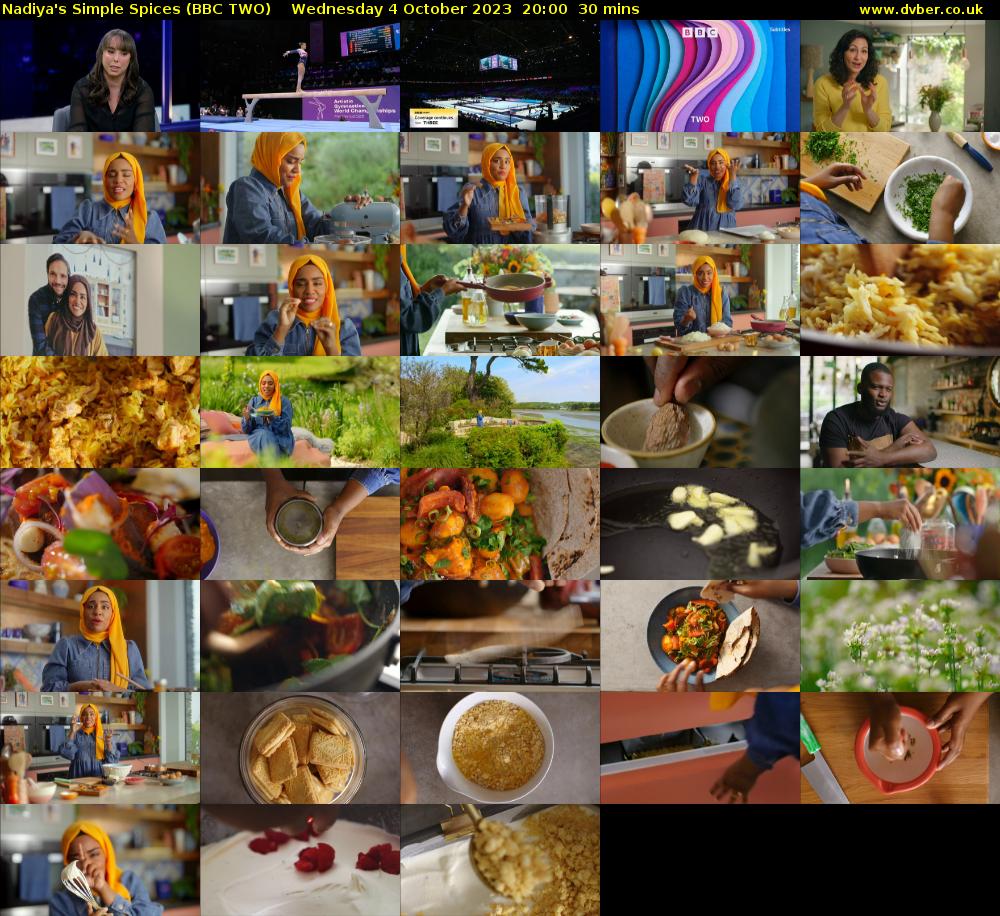Nadiya's Simple Spices (BBC TWO) Wednesday 4 October 2023 20:00 - 20:30