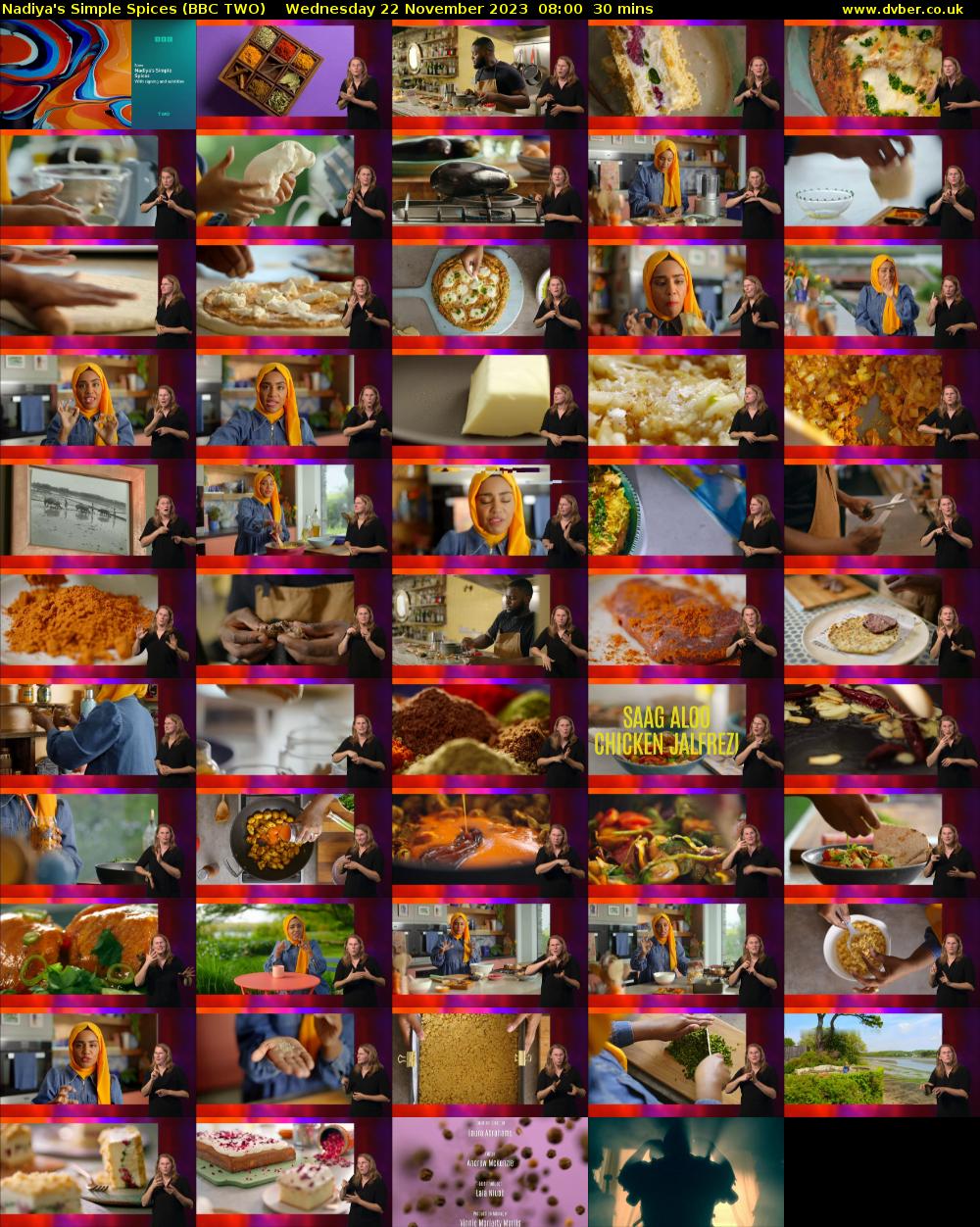 Nadiya's Simple Spices (BBC TWO) Wednesday 22 November 2023 08:00 - 08:30