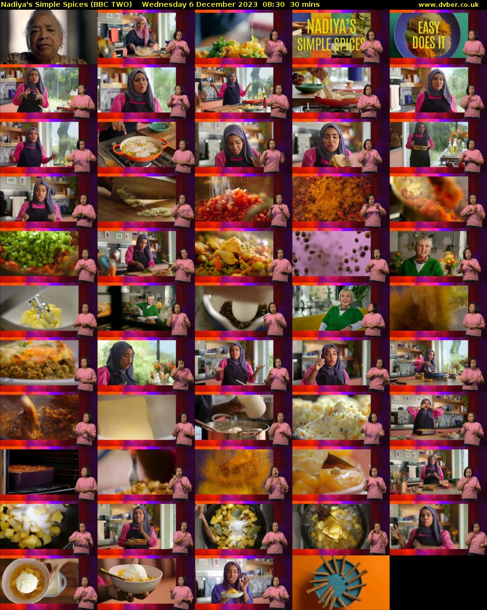 Nadiya's Simple Spices (BBC TWO) Wednesday 6 December 2023 08:30 - 09:00