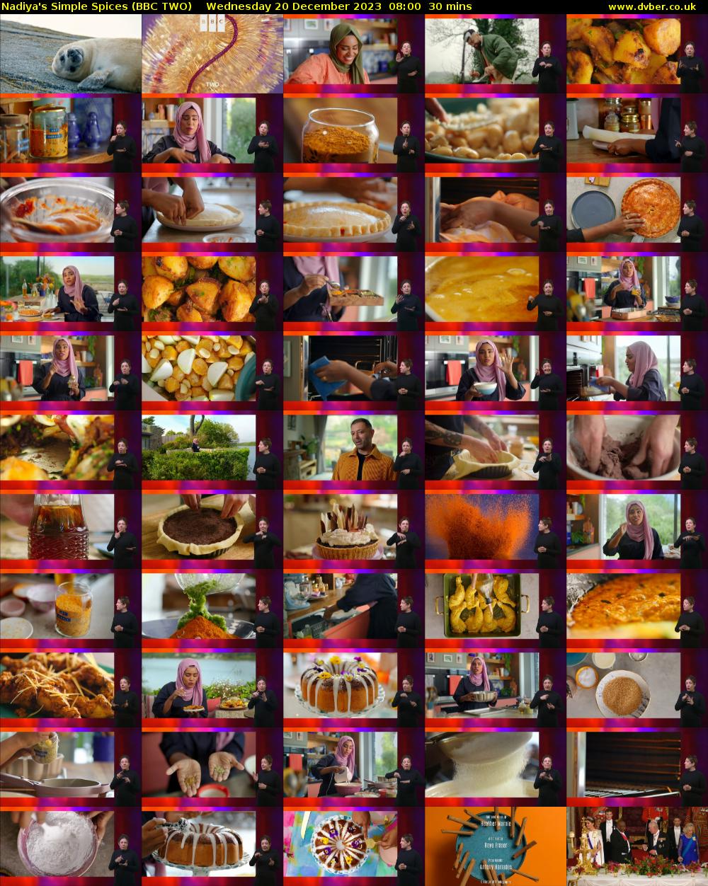 Nadiya's Simple Spices (BBC TWO) Wednesday 20 December 2023 08:00 - 08:30