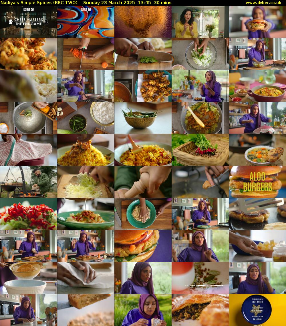 Nadiya's Simple Spices (BBC TWO) Sunday 23 March 2025 13:45 - 14:15