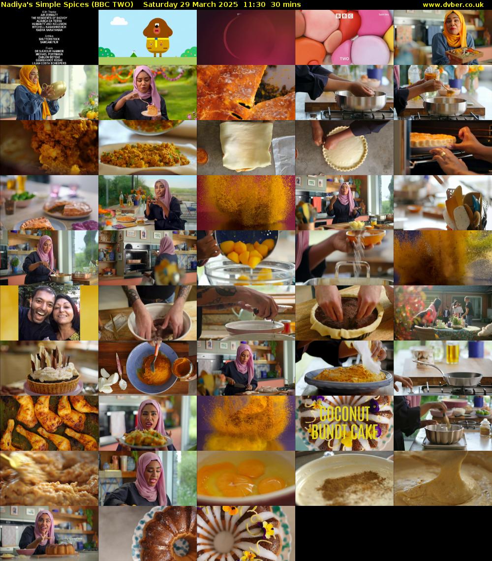 Nadiya's Simple Spices (BBC TWO) Saturday 29 March 2025 11:30 - 12:00