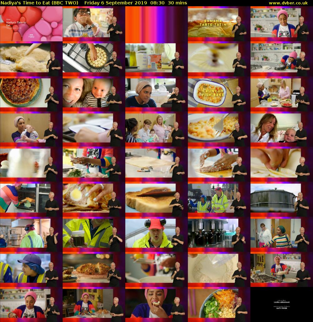 Nadiya's Time to Eat (BBC TWO) Friday 6 September 2019 08:30 - 09:00