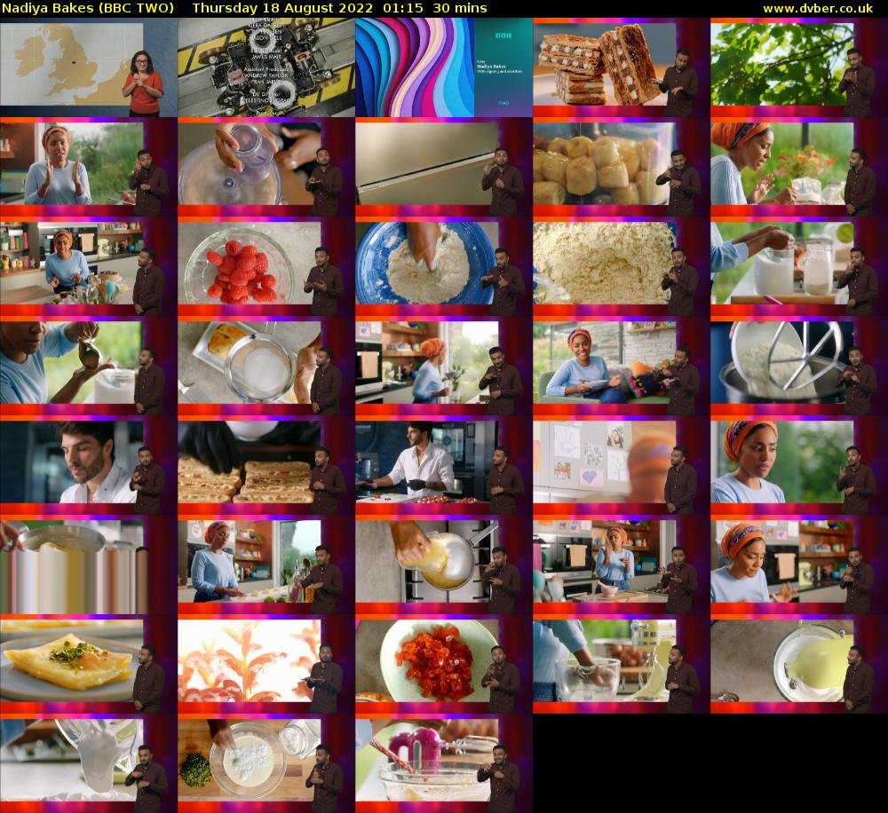 Nadiya Bakes (BBC TWO) Thursday 18 August 2022 01:15 - 01:45