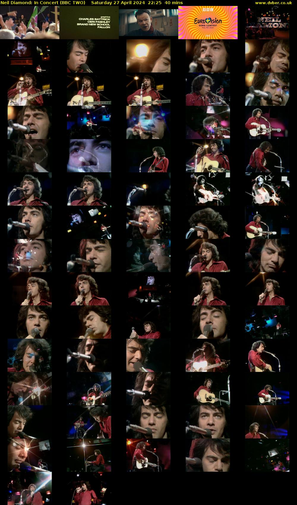 Neil Diamond: In Concert (BBC TWO) Saturday 27 April 2024 22:25 - 23:05