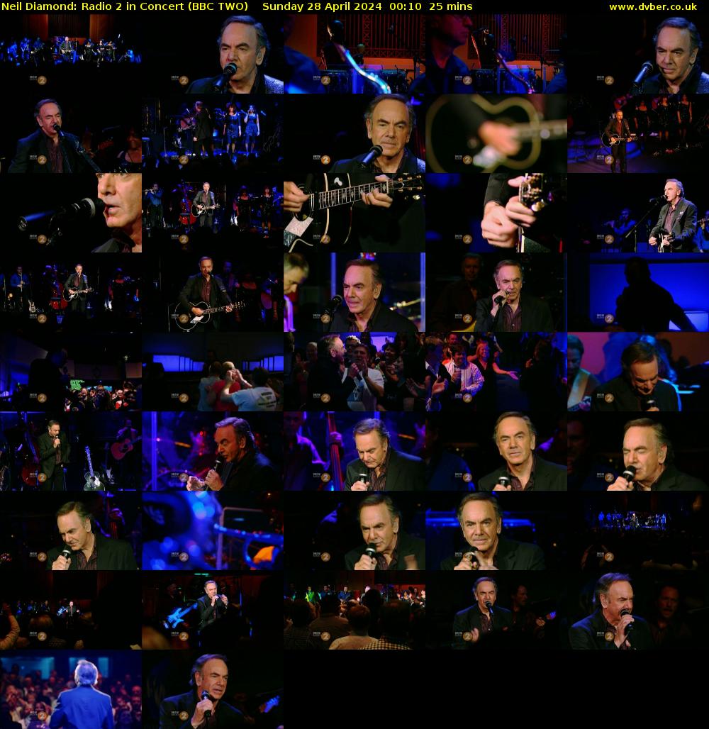 Neil Diamond: Radio 2 in Concert (BBC TWO) Sunday 28 April 2024 00:10 - 00:35