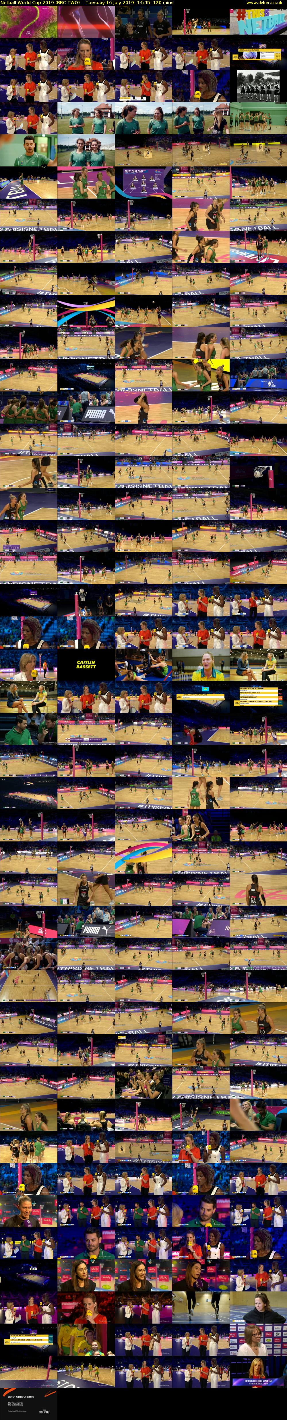 Netball World Cup 2019 (BBC TWO) Tuesday 16 July 2019 14:45 - 16:45