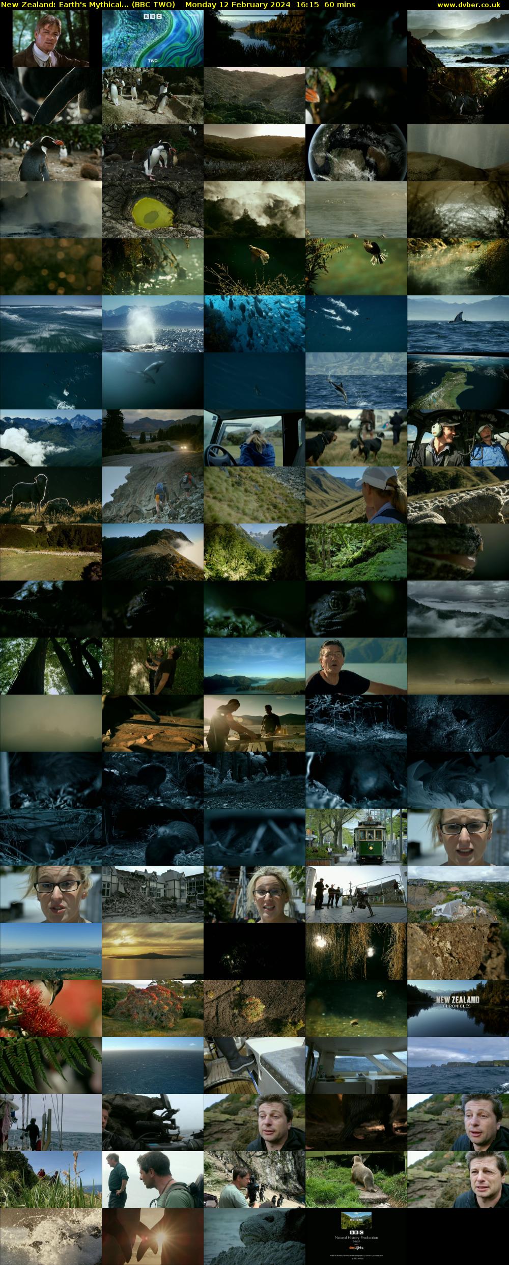 New Zealand: Earth's Mythical... (BBC TWO) Monday 12 February 2024 16:15 - 17:15