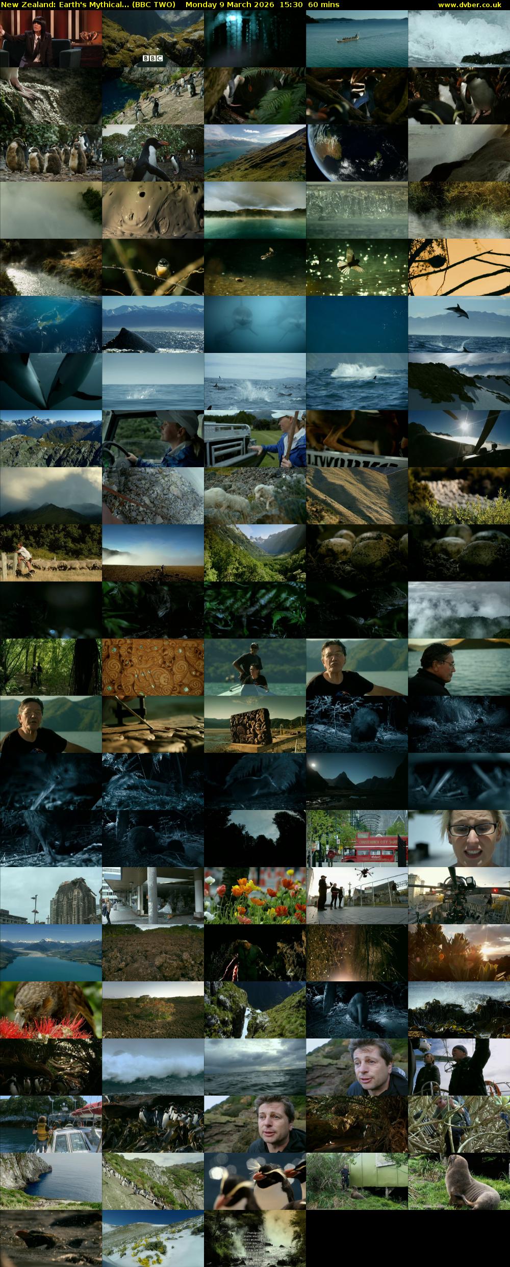New Zealand: Earth's Mythical... (BBC TWO) Monday 9 March 2026 15:30 - 16:30