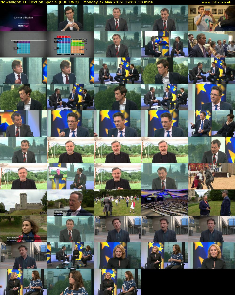 Newsnight: EU Election Special (BBC TWO) Monday 27 May 2019 19:00 - 19:30