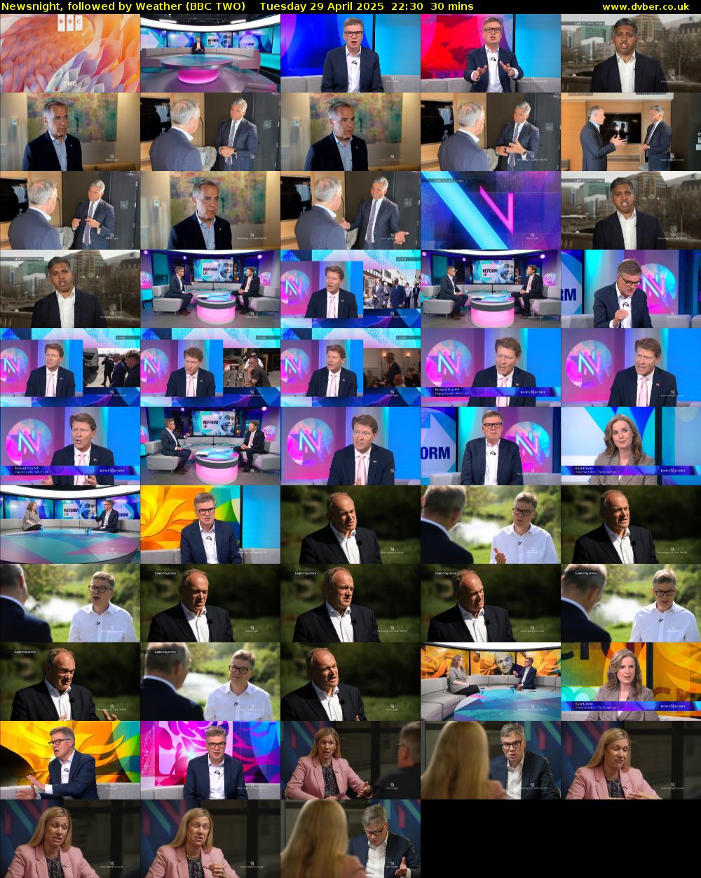 Newsnight, followed by Weather (BBC TWO) Tuesday 29 April 2025 22:30 - 23:00