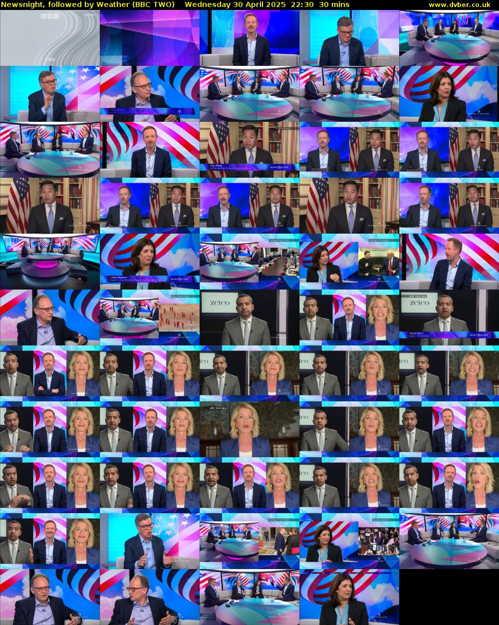 Newsnight, followed by Weather (BBC TWO) Wednesday 30 April 2025 22:30 - 23:00