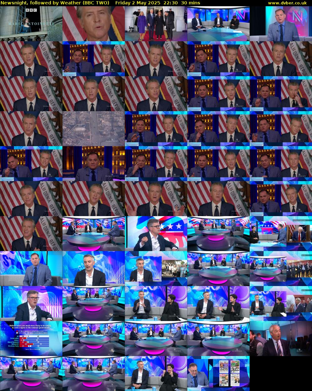 Newsnight, followed by Weather (BBC TWO) Friday 2 May 2025 22:30 - 23:00