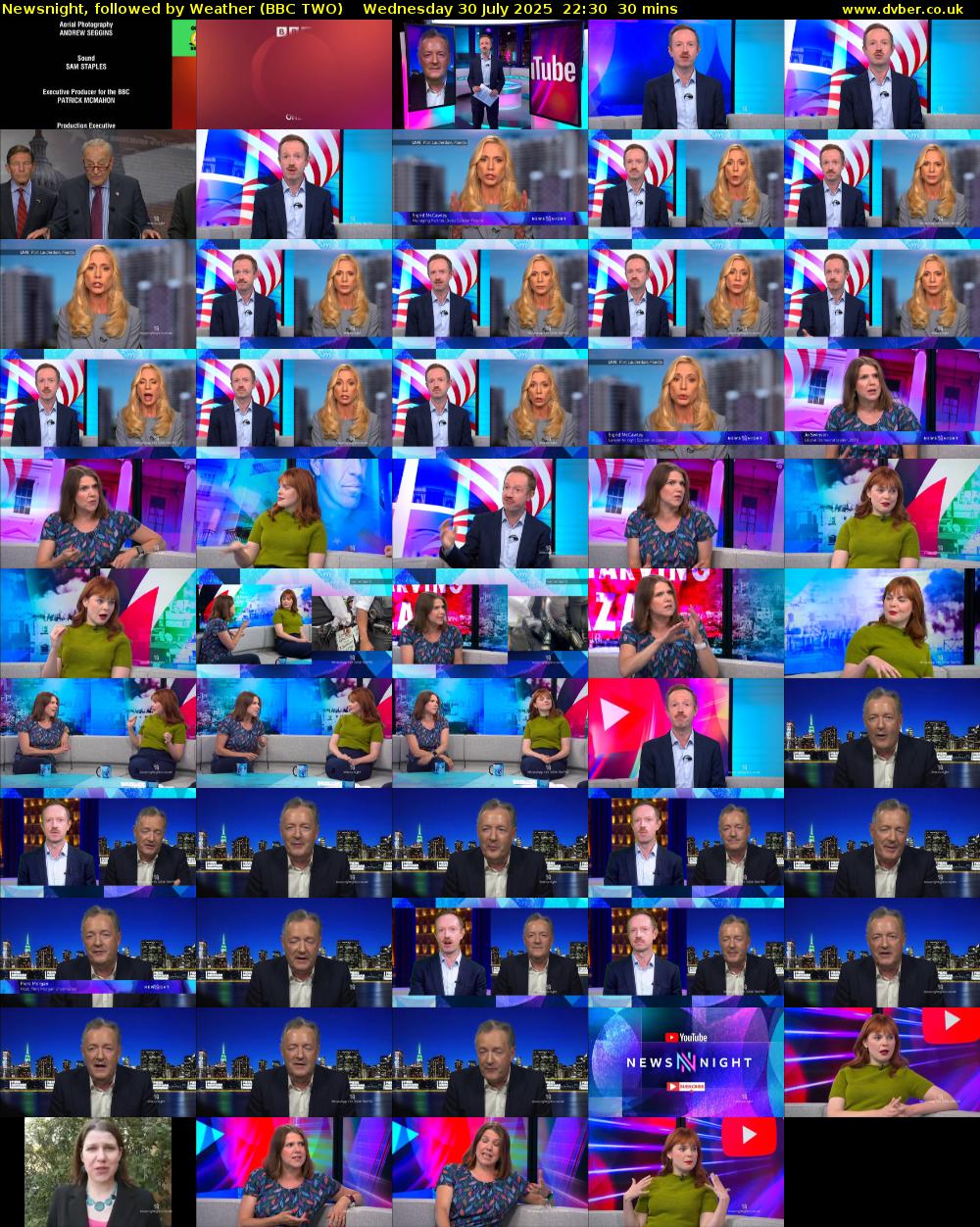 Newsnight, followed by Weather (BBC TWO) Wednesday 30 July 2025 22:30 - 23:00
