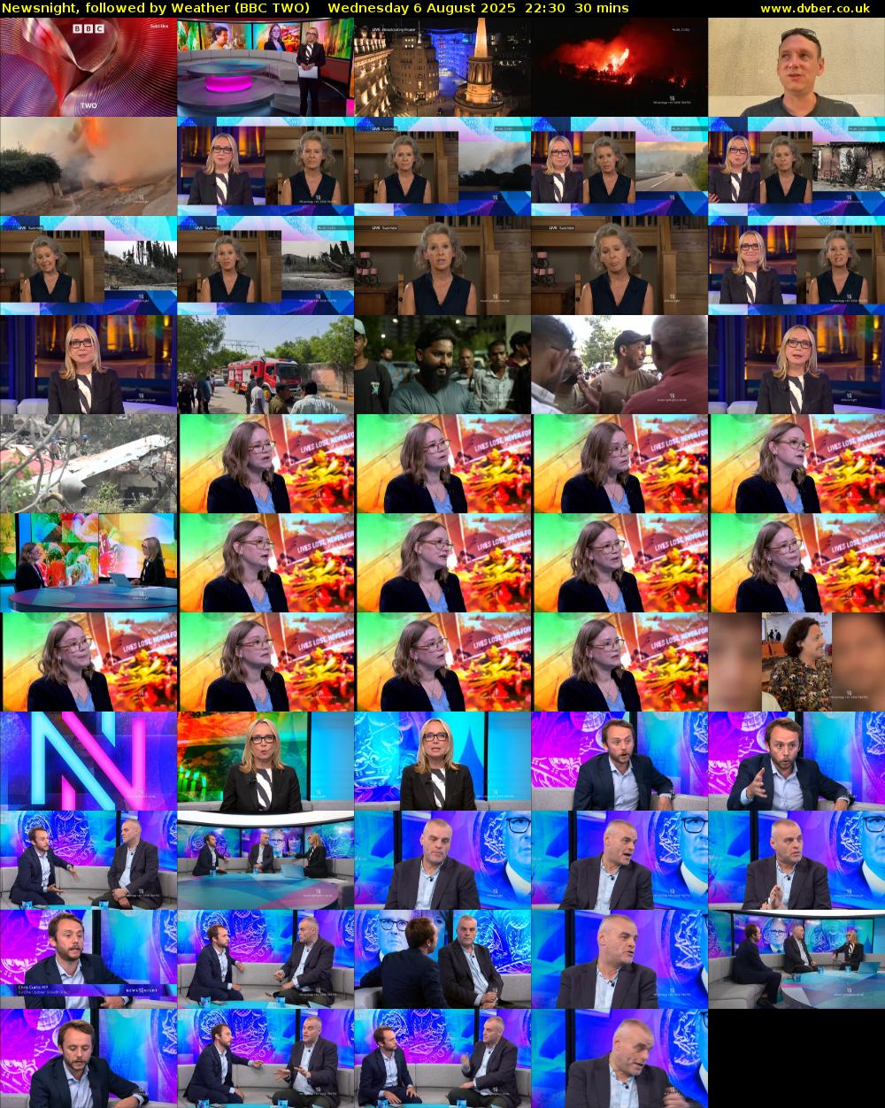 Newsnight, followed by Weather (BBC TWO) Wednesday 6 August 2025 22:30 - 23:00