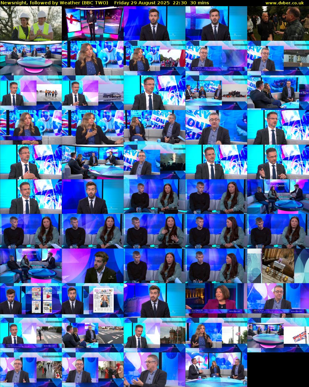Newsnight, followed by Weather (BBC TWO) Friday 29 August 2025 22:30 - 23:00