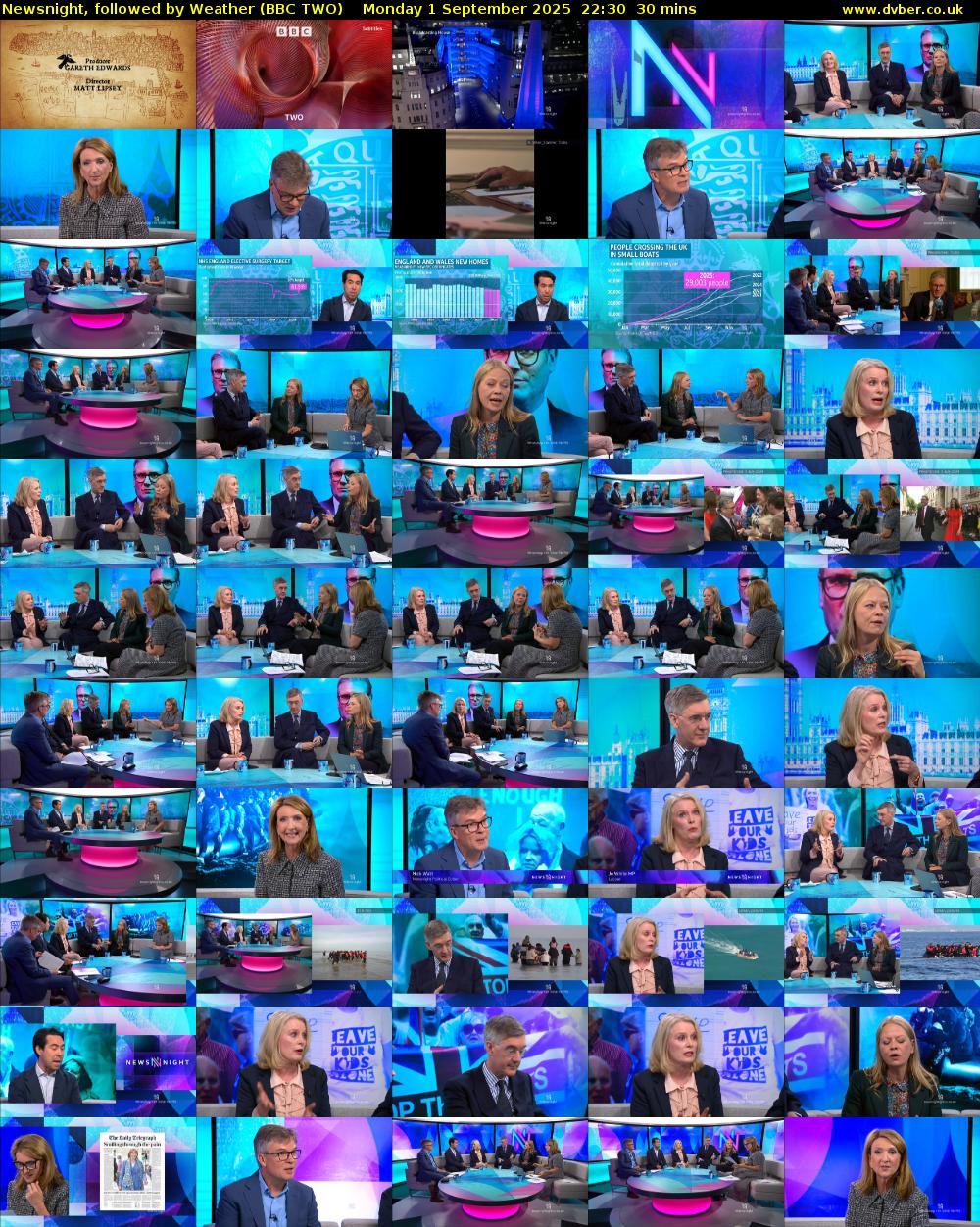 Newsnight, followed by Weather (BBC TWO) Monday 1 September 2025 22:30 - 23:00