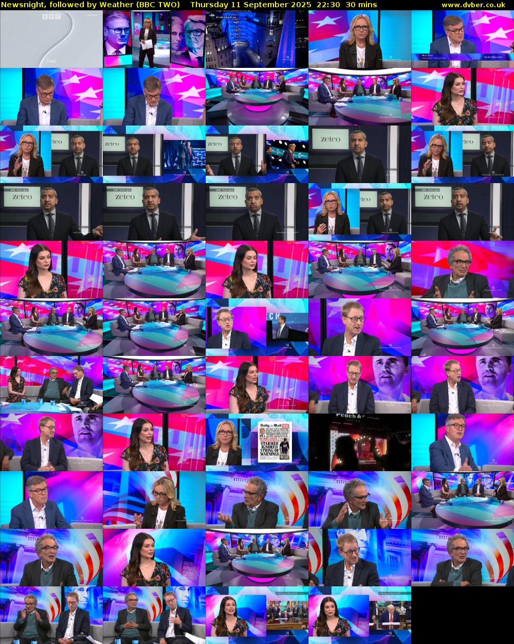 Newsnight, followed by Weather (BBC TWO) Thursday 11 September 2025 22:30 - 23:00